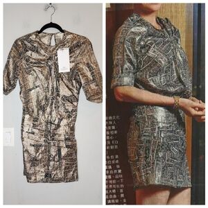NWT Isabel Marant × H&M Silk mini dress. Cutout elastic back. Size 2